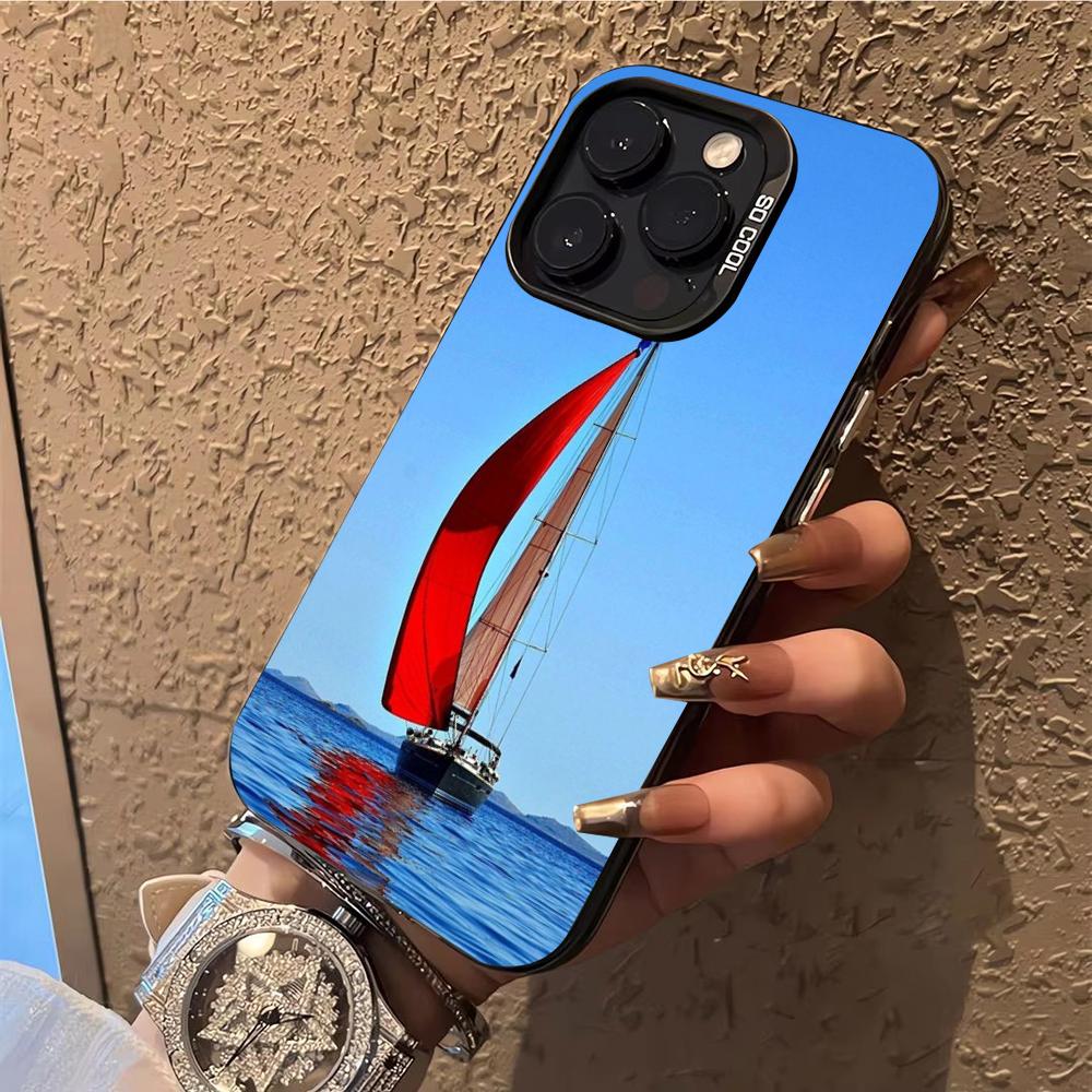 Sailing Boat Phone Case  Phone Case For iPhone 14 16 15 11 12 13 Pro Max Mini Plus Shockproof Cover