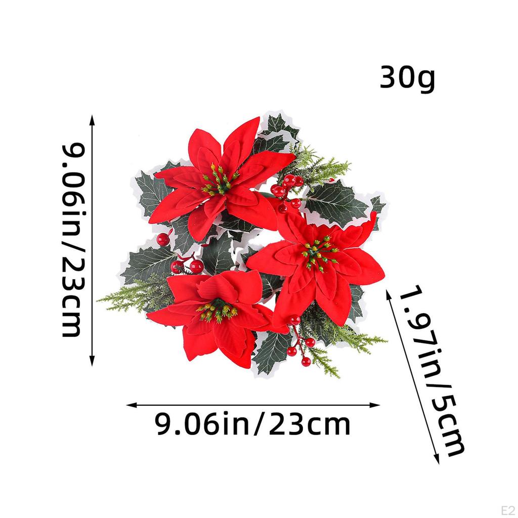 Arreglo de Velas para Navidad, Centros de Mesa de Corona Decorativa