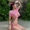 2025 Elegantes Rosa Dreiteiliges Sexy Bikini-Set für Frauen - Schicke Resort-Bademode