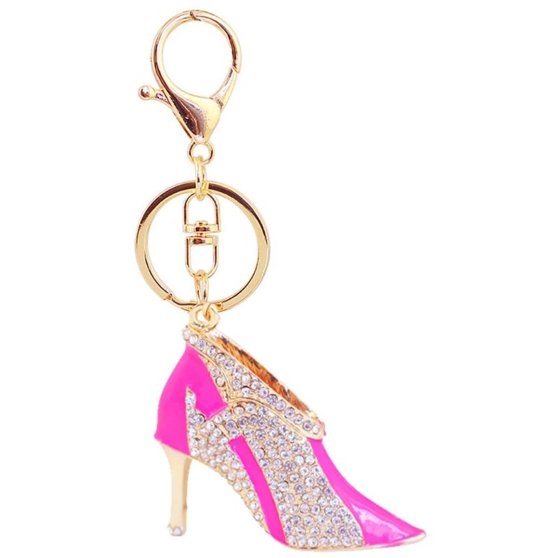 High Heel Shoe Key Holder Sparkling Keychain Portable Adorable Key Accessory Suitable for Backpacks Friendship Gifts