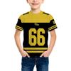 Trendy Children's Short-sleeved T-shirt with Stripes and Numbers Kids' Top