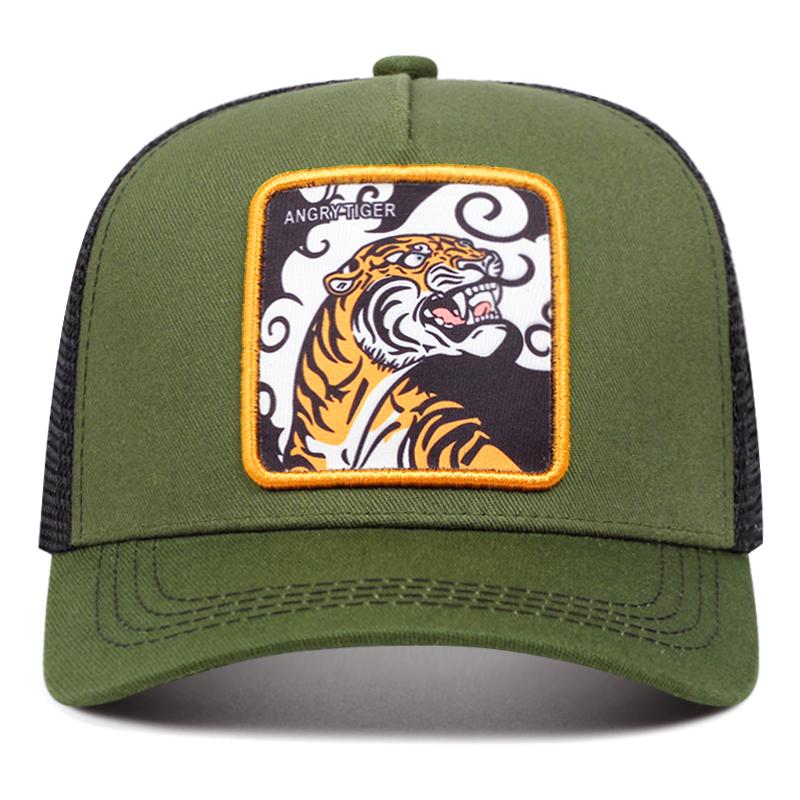 Tiger Cartoon Baseball Cap High Quality Women Men Hip Hop Outdoors Mesh Cap Sunshade Breathable Trucker Hat