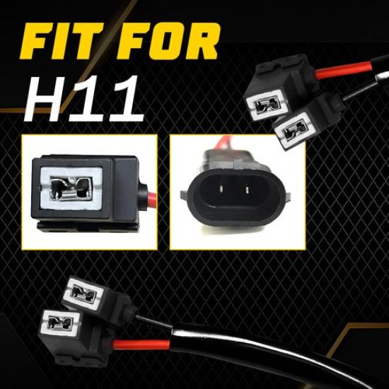 H1 H11 Conversion to Harness Light Wire Two Head Beam Hi/ Lo Adapter Socket Plug