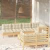 Day and Night - Day and Night Garden Furniture 8 Pieces and Cushions Solid Cream Pine Wood