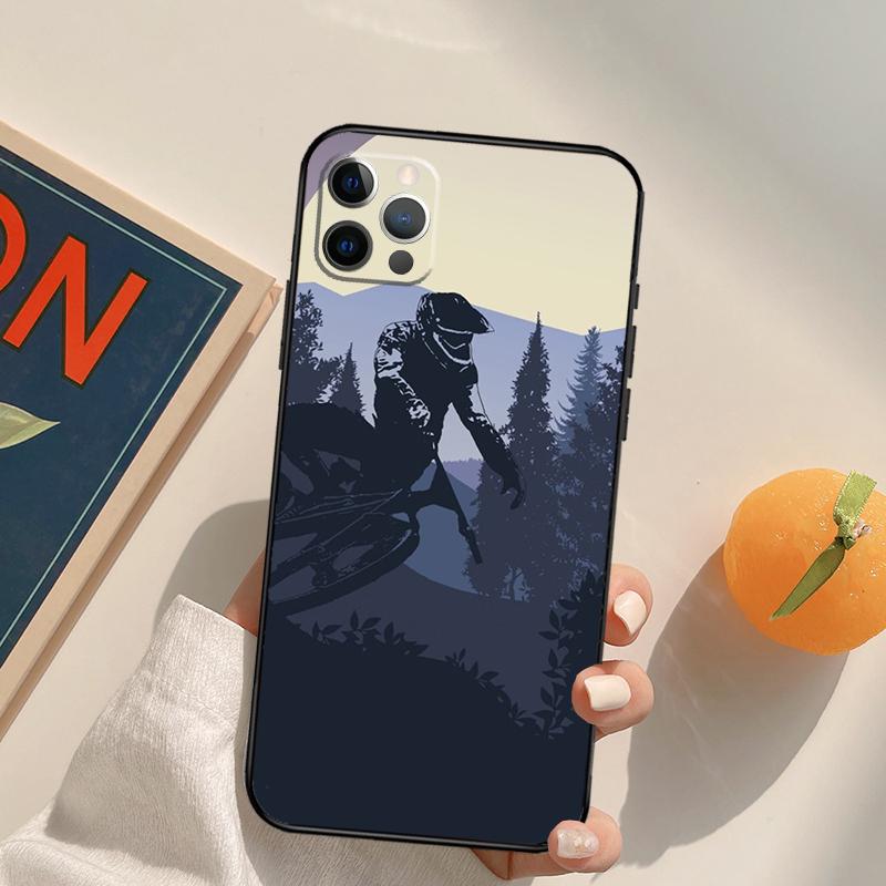 Bike Cycling Art Funda Case For iPhone 16 Pro Max 15 14 11 12 13 Pro Max Mini XR 16e 16 15 Plus Phone Cover