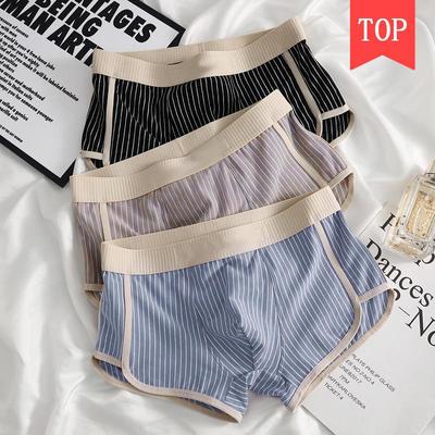 Hochwertige, trendige, gestreifte Baumwoll-Boxershorts für Herren – bequeme und atmungsaktive Modeunterwäsche
