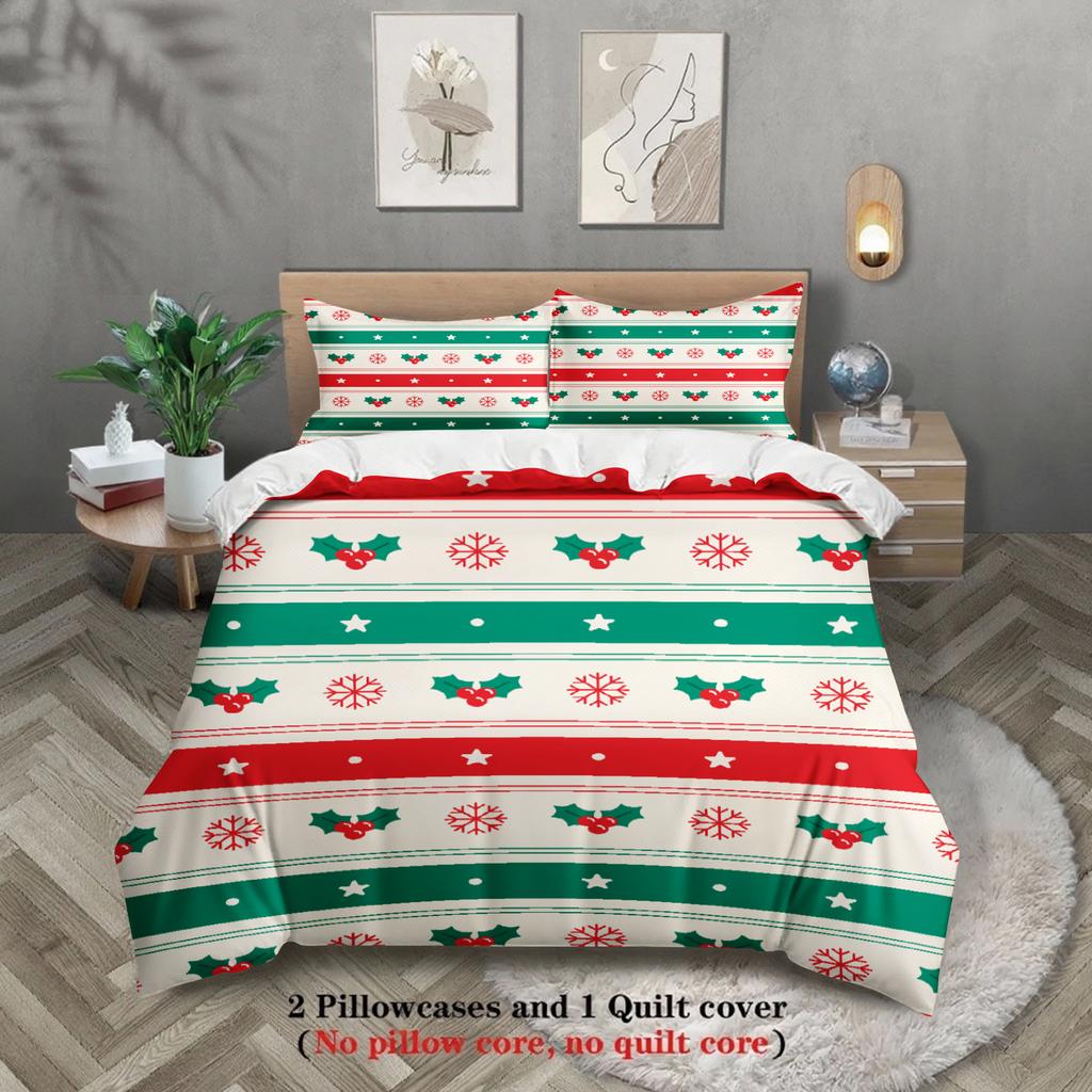 2026 Christmas Bedding Set New Year Duvet Cover Set Soft Single Twin Size Home Decor Christmas Gift For Kids Women Home Decor