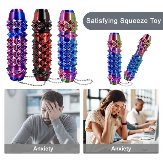 6-In-1 Fidget Toy with Clicker Spinner Storage Roller Maze Spiky Grip Stress Anxiety Relief Pain Stimming Tool Sensory Toy