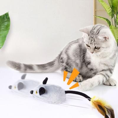 LED Light Automatic Sensing Moving Mouse Steerable Realistic Electronic Squeaky Cat Wear-resistant Sound USB Rechargeable Pet