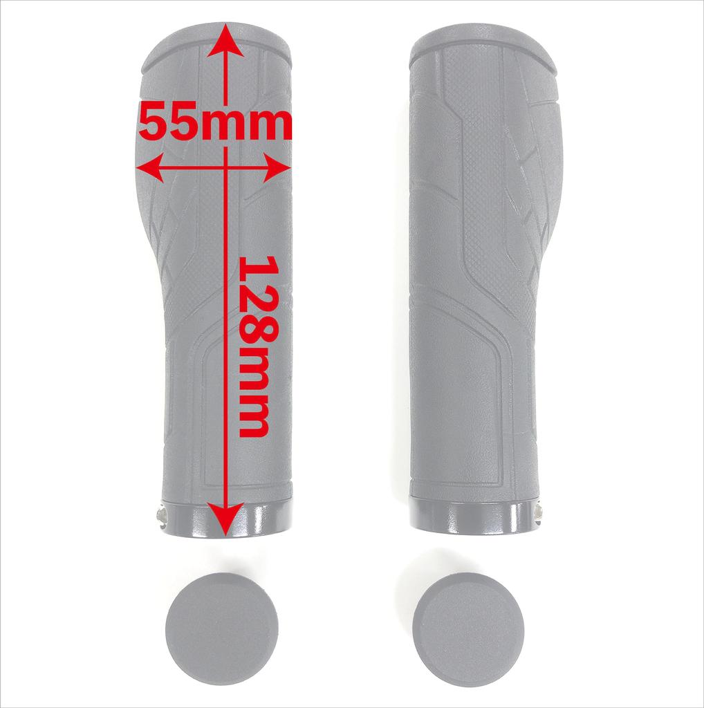 Noguchi Bicycle Grips Long 128mm X Long Left and Right Dark Rubber [NGS-005] 128mm, Set, Brown,