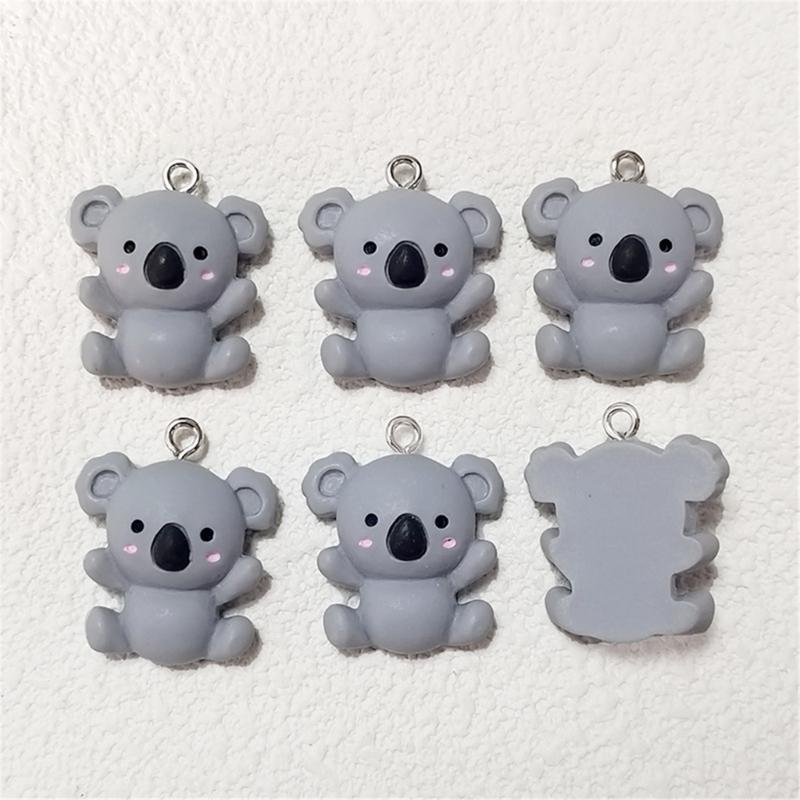 20pcs Blue Grey Koala Pendants Multiporpose Resin Koala Accessories Jewelry Charm For Creative Crafting And Gifts