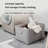 1Pc Beige/Grey Folding Storage Basket Linen Storage Fabric Wardrobe Office Bedroom Closet Toys Laundry Basket With Handle