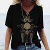 Ancient Egyptian Ethnic Costume 3D Print T-Shirts Women Casual V-Neck Short Sleeve T Shirt Y2K Tees Harajuku Top Female Clothing