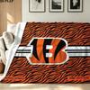 Cincinnati Bengals Print Flannel Blanket High Quality Warm Comfortable Cover for All Seasons Perfect for Gifts Home Decor