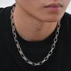 Chunky Embossed Chain Necklaces for Men Boys,Never Fade Stainless Steel Rectangle Chain Collar,Rock Punk Jewelry Gifts