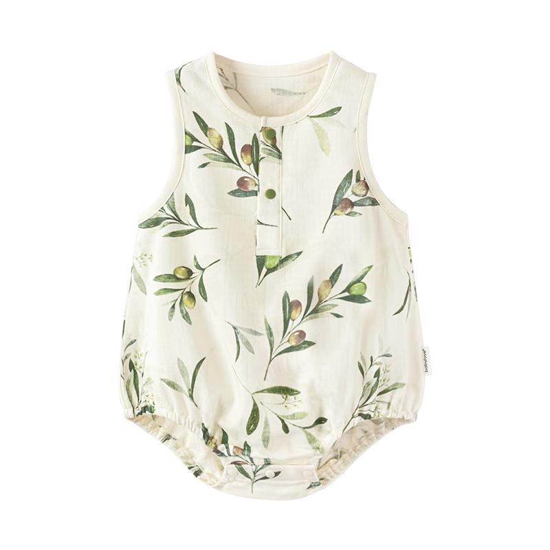 Babylove Bobo Fruit Tea Sleeveless Bamboo Cotton Bodysuit