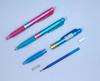 Thick Barrel Erasable Click Pen 0.5mm Bullet Tip, Blue/Black
