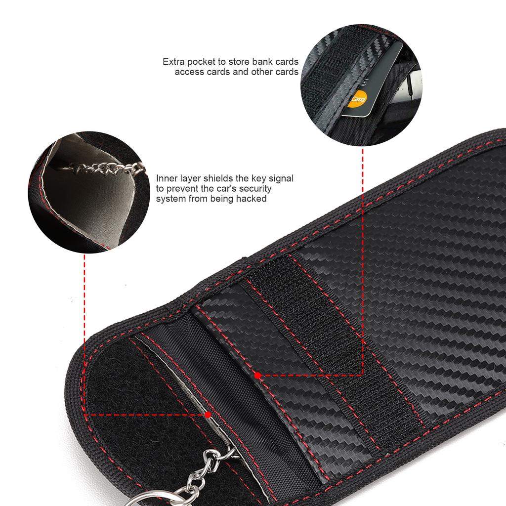 2-10PCS Car Key Signal Blocker Case Faraday Cage Fob Pouch Keyless Entry RFID Blocking Shielding Bag Car Accessories