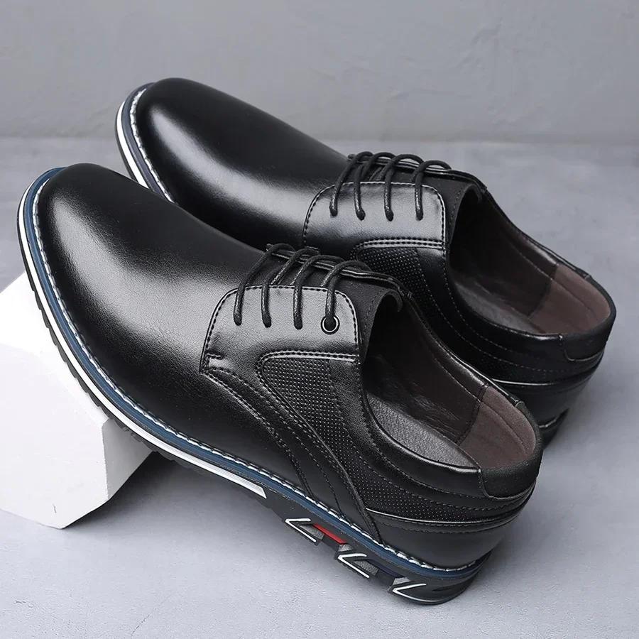 Retro Men Shoes Business Brand Leather Shoes Fashion Casual Shoes For Men Black Brown Breathable Loafers Comfort Men'Shoe