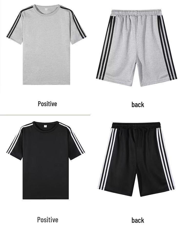 Men's Trendy Korean Style Summer Sportswear Set: Short Sleeve T-shirt & Casual Basketball Jersey Shorts 2025