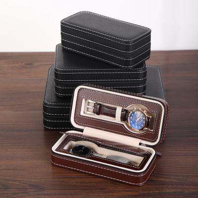 1pc,Vintage Watch Storage Box, PU Leather High-end Watch Box, Zipper Box, Portable Jewelry Box, Compact Display Box