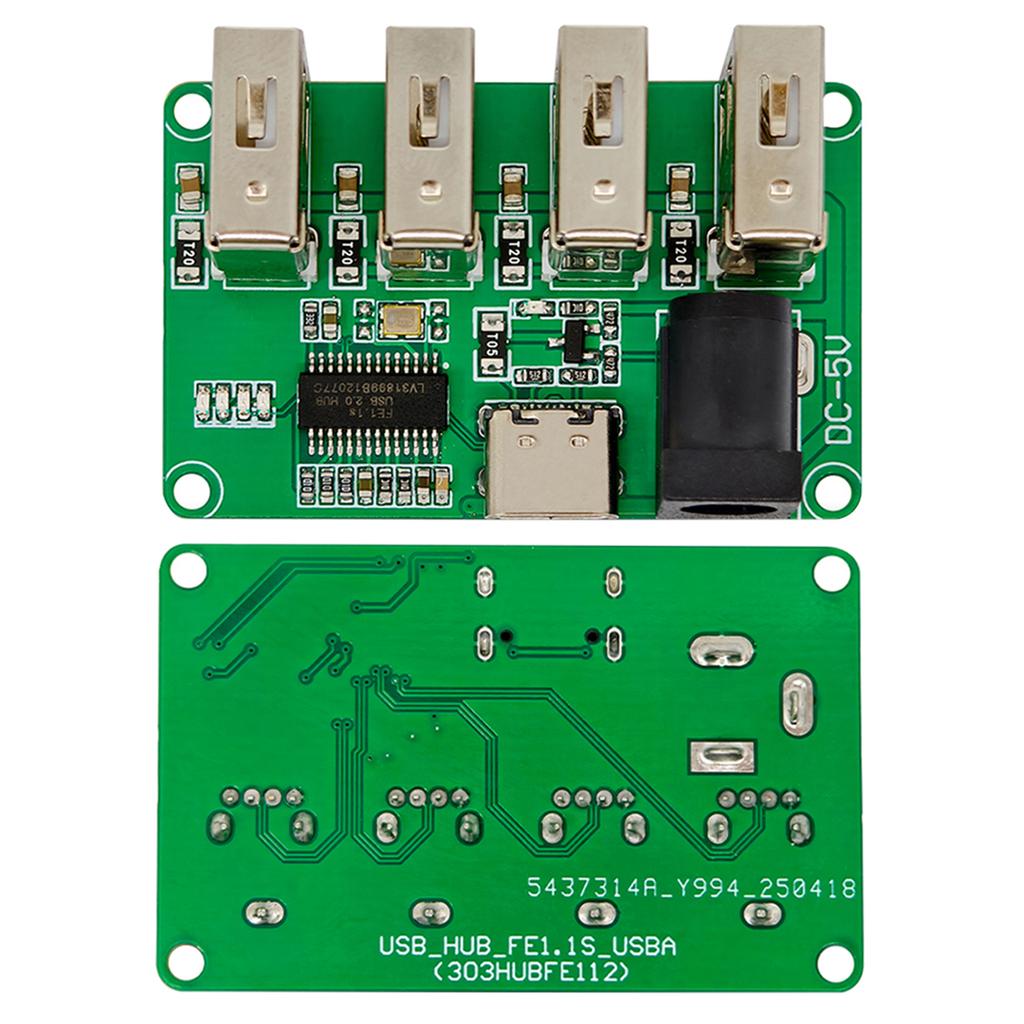 USB2.0 Hub Modul 1 zu 4 Splitter mit Typ C Schnittstelle DC 5V Eingang Elektronische Komponente