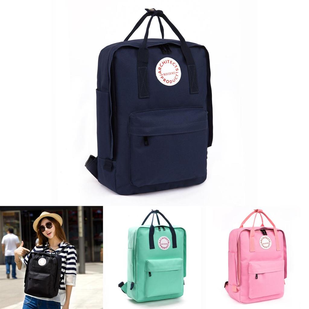 Man Er Wei Letter Print Durable Oxford Canvas Backpack For Travel And Daily Commutes