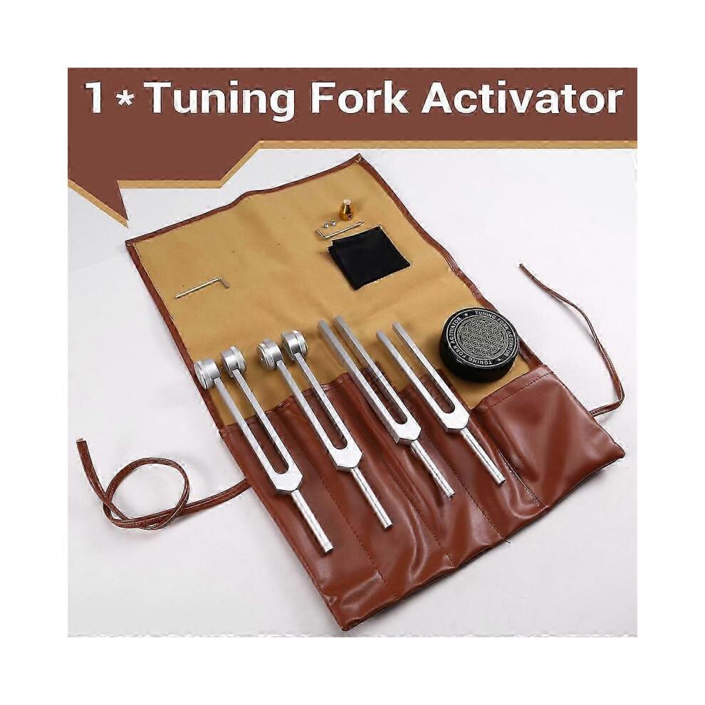 Tuning Forks for Healing Set 128Hz, 136.1Hz, 256Hz, 384Hz and Activator for Healing , Sound Therapy , Keep Body B