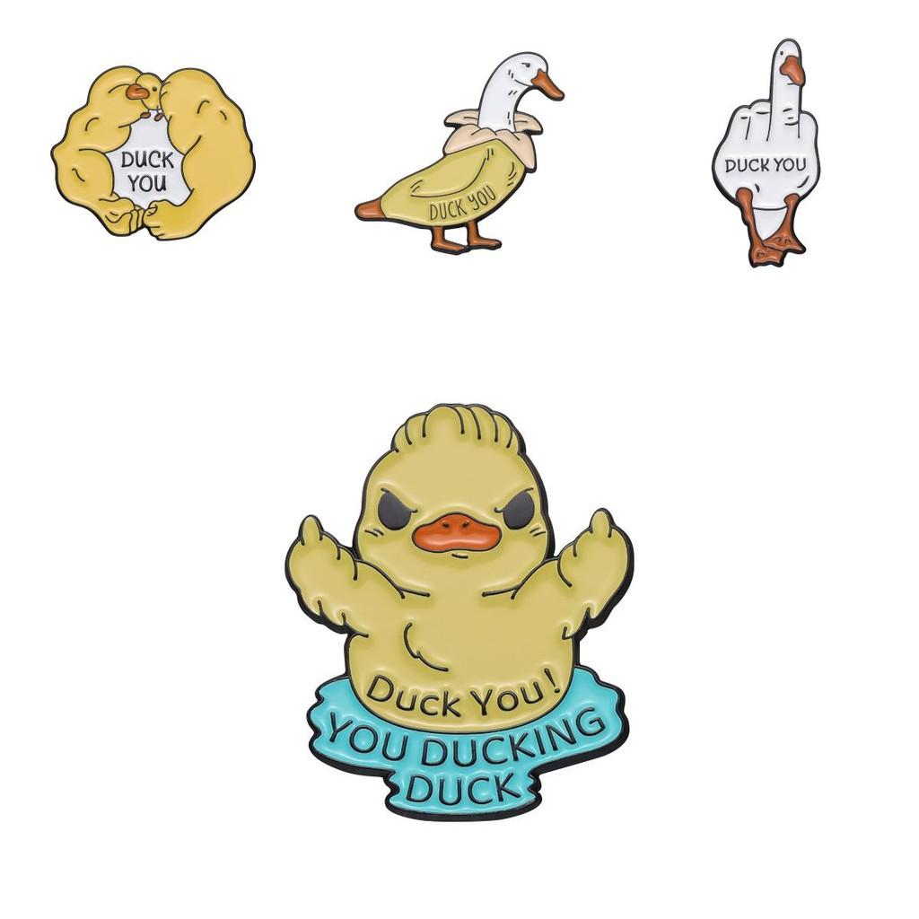 Cheerful Duck Yellow Brooch Playful Cartoon Animal Pin For Individual Style