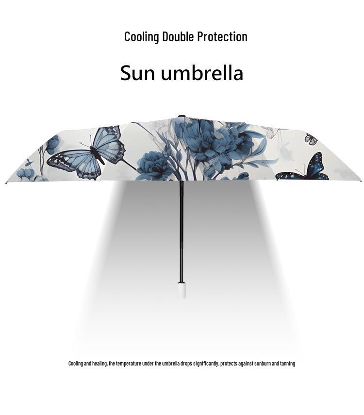 Automatic Folding UV Protection Umbrella with Black Glue for Sun and Rain Advertising.