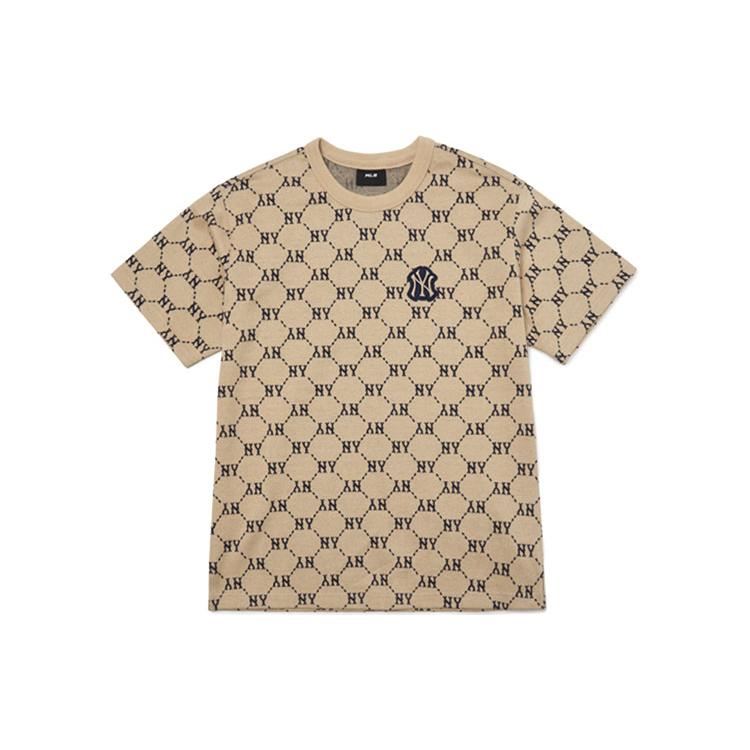 MLB Drop Shoulder Sleeve T-Shirt Unisex Beige 3ATSM3023-50BGS M