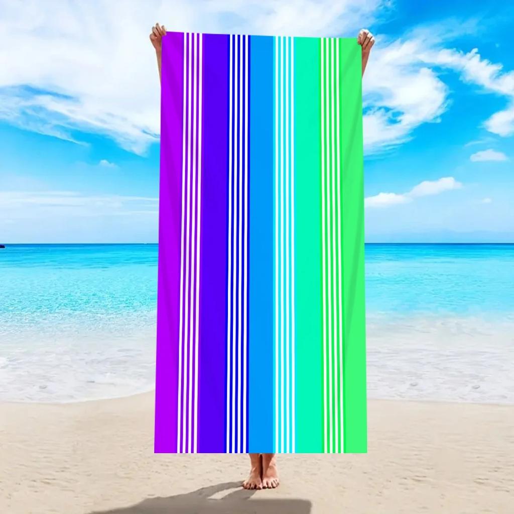 Large Striped Beach Towel For Adults Kids Quick Dry Sand Swimming Pool Bath Towel Summer Travel Seaside Vacation Accessories