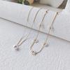 Blüteninspirierter Anhänger Halskette Flexible 45cm Kette Kupfermaterial Bequemer Alltags Schmuck