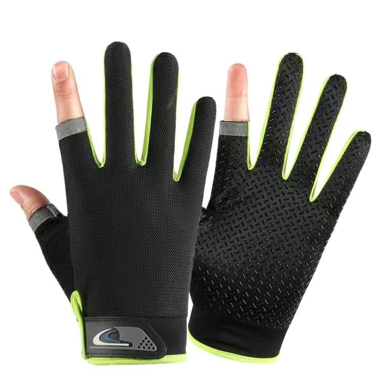 Oddychające Antypoślizgowe Rękawiczki Rowerowe i Wędkarskie na Dwa Palce dla Mężczyzn