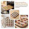 Stampo per Cupcake da 12 Tazze in Acciaio al Carbonio Teglia per Dolci Stampini per Crostatine Muffin Realizzazione Cupcakes
