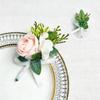 6Pcs Multipurpose Wedding Boutonniere Artificial Flower Wrist Corsage for Wedding Anniversary Party Table Centerpieces