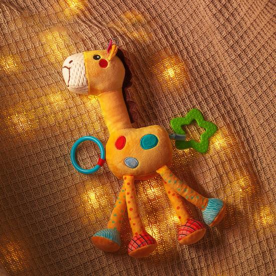 

Экологичный прорезыватель для зубов, съемная подвесная игрушка для детской кроватки, колокольчик, погремушка, мультяшные игрушки с животными, подарок на рождение ребенка