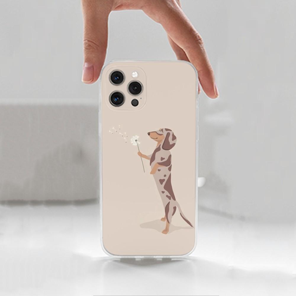 

Dachshund Sausage Dog Phone Case For iPhone 16,15,14,13,12,11 Plus,Pro,Max,XR,XS,X,7,8 Plus,SE,Mini,Transparent,Silicone Case iPhone13mini