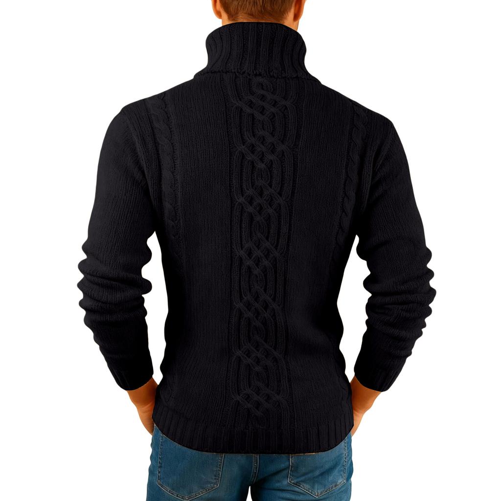 Men's  Fashion  Knitting  Pullover  Long Sleeves  Loose  Flip Collar  Sweater