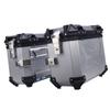 Motorcycle Side Case Universal Fit Aluminum Alloy 28L Left Right Hard Saddlebag Box with Support Rack Lock Handle for