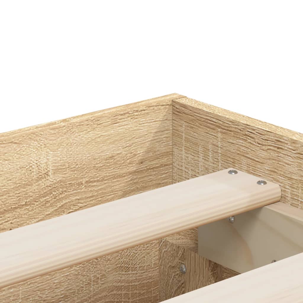Bed Frame with Drawers Sonoma Oak 150 x 200 cm Particleboard