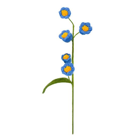 Handmade Crochet Bell Flower with Wire Stem Knitting Yarn Flower Ornament Decoration Mother's Day Birthday Christmas Mom Teacher Girl Gift