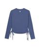 Emelbi Women'S Basic Cutout Slim Semi-Crop Long Sleeve T-Shirt La (Indigo)