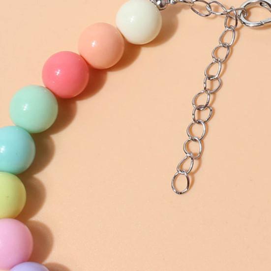 Pet Collar Candy Colors Decor Accessory Multi-color Fashion Dogs Faux Pearls Necklace Loop