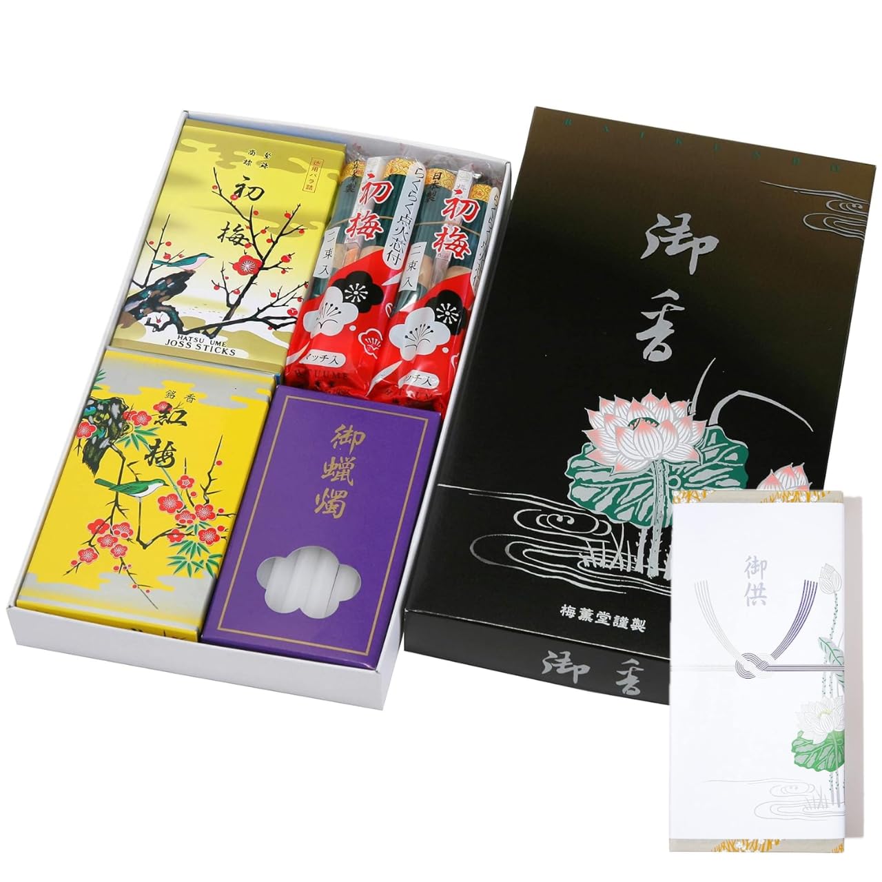 

[Packaging with Lotus Paper] Umekundo Black Box Incense Set, Small Lotus Flower [Traditional Fragrance, Illuminate Your Heart—Incense Sticks and