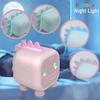 ®RisingFF Réveil numérique rose motif dinosaure pour enfants, avec veilleuse