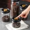 1pack Coffee Bean Storage Container Airtight Lid Sealed with Press-Down Vacuum Glass Coffee Canister,Food Storage,Coffee,Tea