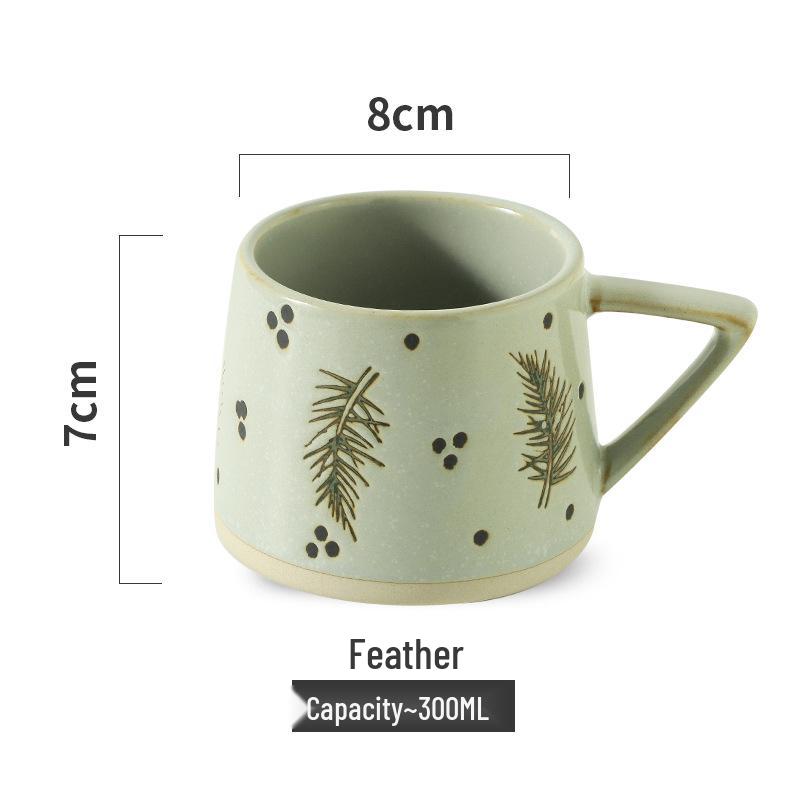 Nordic Retro Ceramic Christmas Mug - Office & Breakfast Coffee Cup