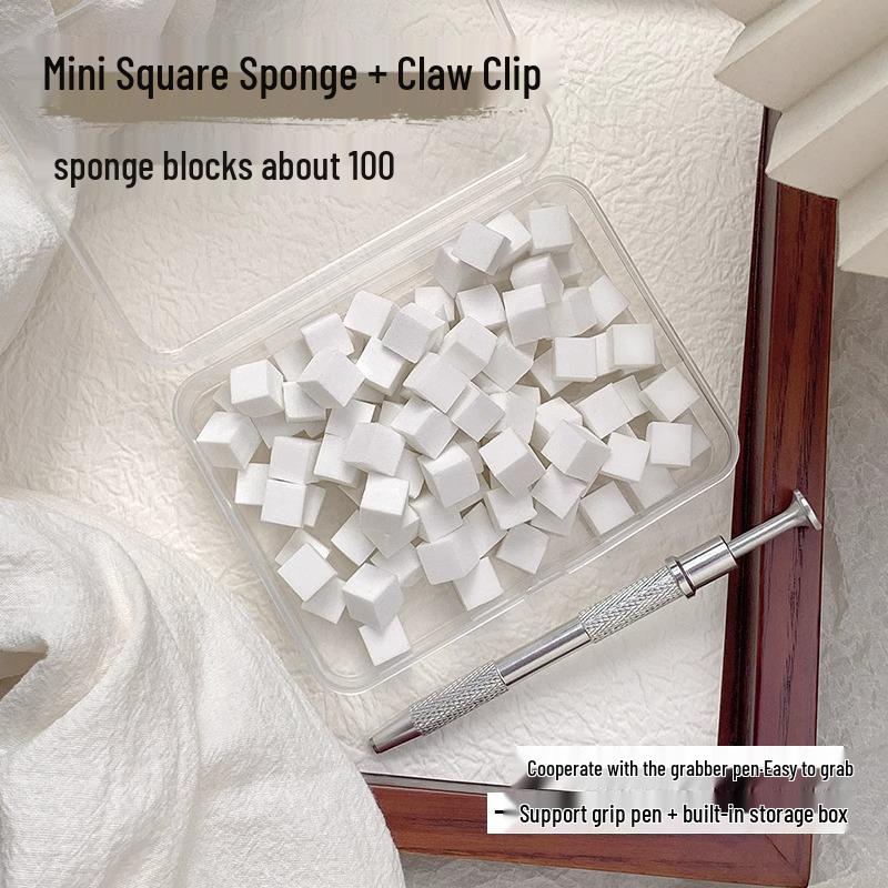 

Mini Nail Art Ombre Sponge & Blush Tool with Stainless Steel Scraper Pen