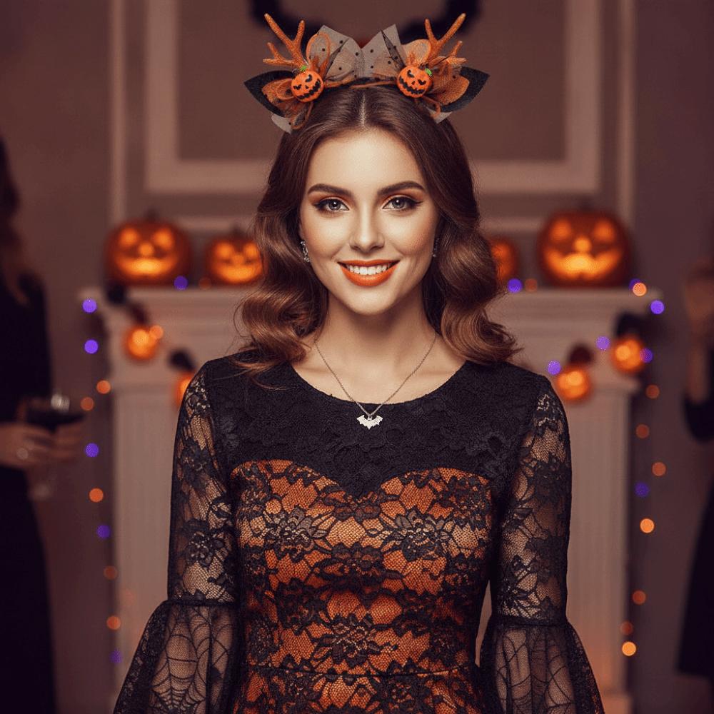 Cute Halloween Hairband Plush Spider Web Headband Fashion Party Hair Hoop Hair Accessories
